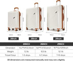 GinzaTravel Luggage Sets 3-Piece Expandable Suitcases - Image 2