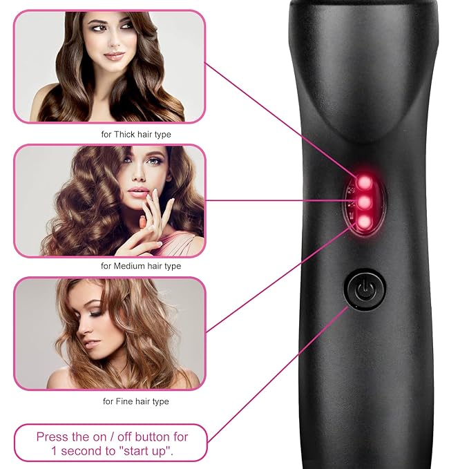 Electric Hot Comb Hair Straightener Heat Pressing Comb Curling Flat Iron Curler Hair Straightener Brush for Natural Black,Anti-Scald Beard Straightening Electric Press Comb (Purple-3-Gear)