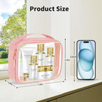 TSA Approved Travel Toiletry Bag, 2 Pack Clear Makeup Bags - Image 3