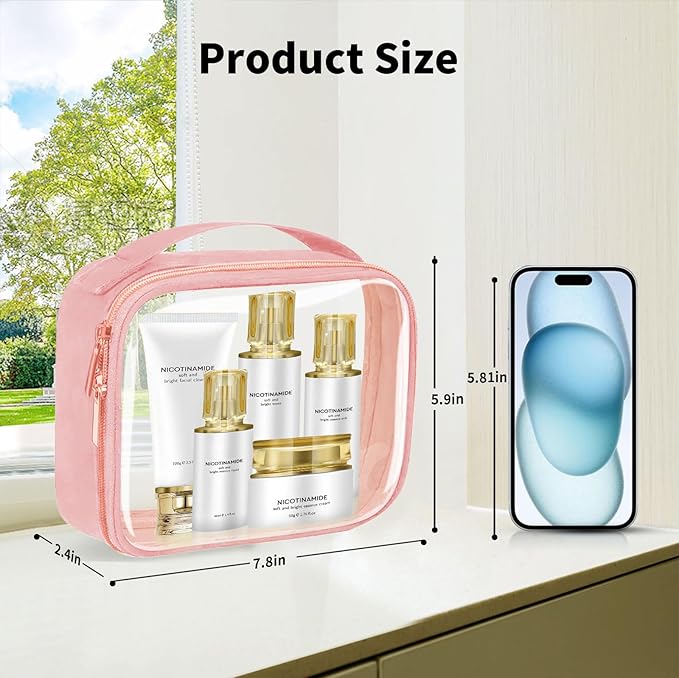 TSA Approved Travel Toiletry Bag, 4 Pack Clear Makeup Bags - Image 2