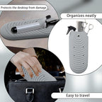Heat Insulating Silicone Mat Pouch for Hair Styling Tools, Curling & Flat Irons Anti-Slip Travel Cover, Small Portable Straightener Pad for Curler Wands Storage, Hot Waver (Grey)