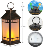 18'' Glass Solar Lantern Outdoor Waterproof, Large Hanging Solar Lanterns - Image 5