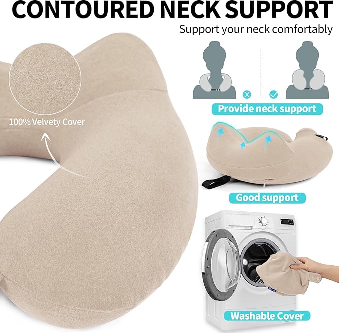 2 Pack Inflatable Travel Neck Pillows - Image 3