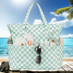 LEDAOU Large Beach Tote Bag Women Waterproof Sandproof Zipper Beach Tote Bag - Image 5