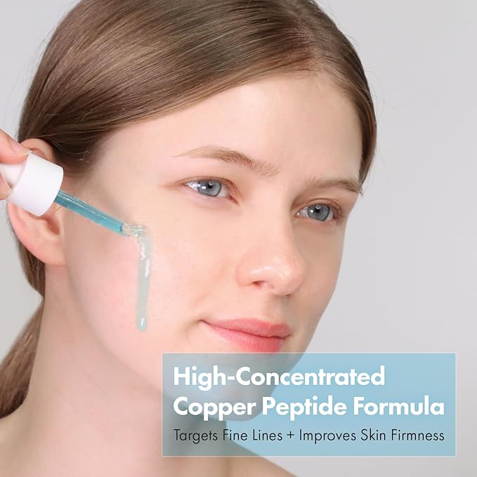 TOSOWOONG Ultimate Peptide Lift Set - Copper Face Serum + PDRN Peptide 12 Capsule Cream - High Concentration Clinic-Grade Anti-Aging & Wrinkle Repair Bundle