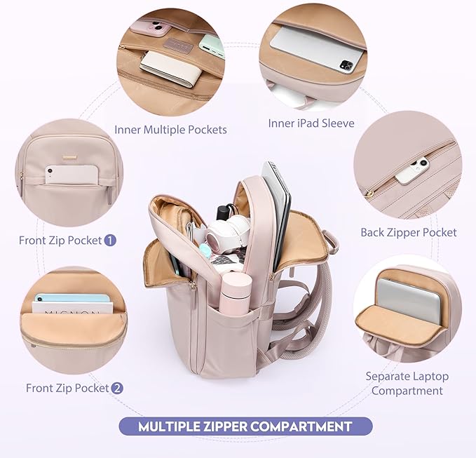 Hiking Travel Backpack for Women Casual Business Weekender Multilayer Laptop Bag - Image 2