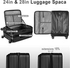 Luggage Sets 3 Piece, ABS Lightweight 20in/24in/28in Luggage, Expandable Carry - Image 3
