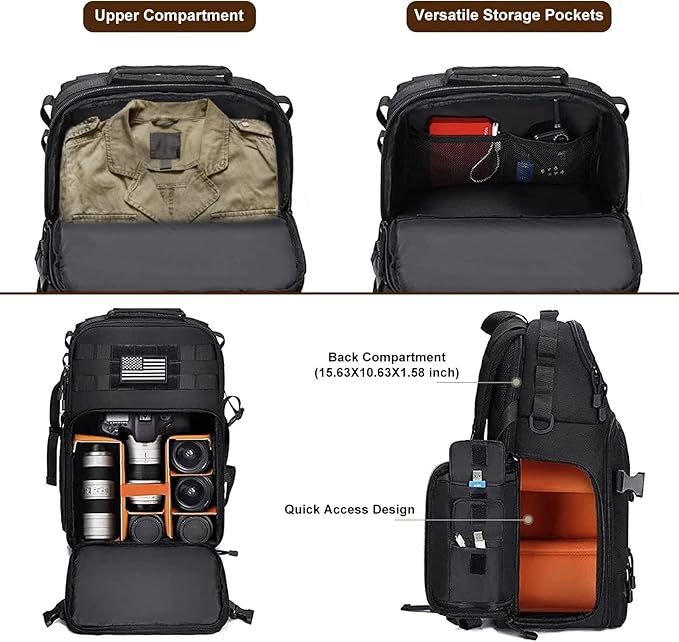 MOSISO Camera Backpack, DSLR/SLR/Mirrorless Tactical Camera Bag Case - Image 2