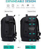 Carry on Backpack for Women Men 40L Flight Approved Travel Backpack Fit 17 Inch - Image 5
