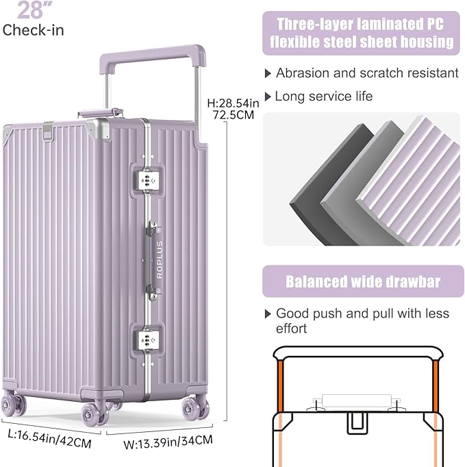 Aluminium Frame Checked-Luggage - Image 6