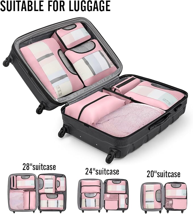 Veken 10 Set Packing Cubes for Travel Essential, Suitcase Organizer Bags in 4 - Image 6