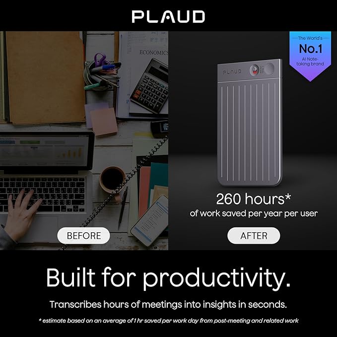 AI Voice Recorder, Note Voice Recorder w/Case, App Control, Transcribe & - Image 2