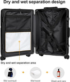 Zipperless Luggage, Polycarbonate Aluminum Hard Shell, Expandable Carry-On - Image 4