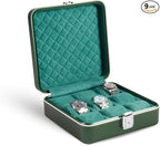 Bey-Berk Prague Aluminum Watch Case in Hunter Green – 9-Slot Locking Travel Box by Bey-Berk
