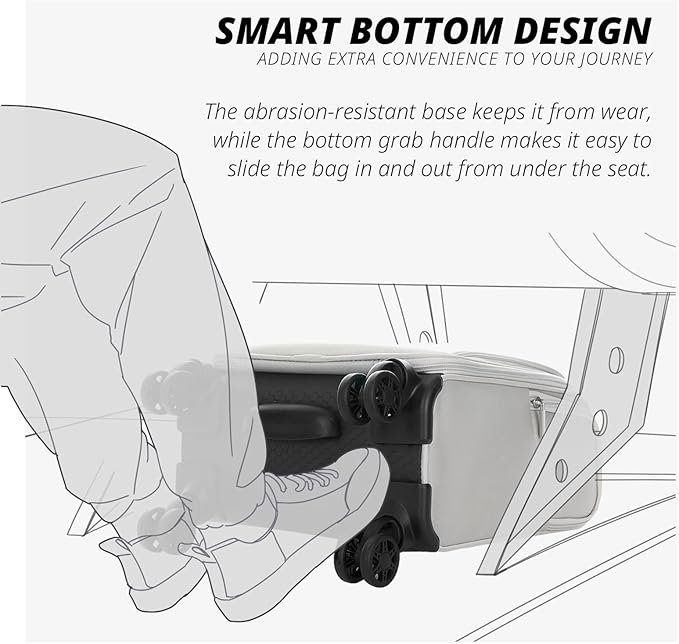 Verage Under Seat Luggage with Wheels, Softside Small Suitcase Spinner Carry On - Image 8
