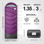 Sleeping Bags for Adults Cold Weather, Waterproof, Lightweight Sleeping Bag for - Image 2
