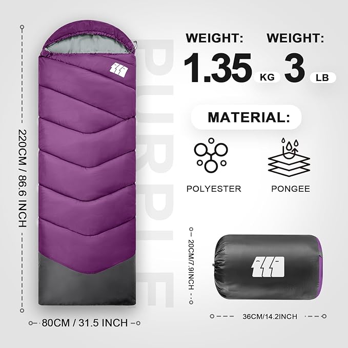 Sleeping Bags for Adults Cold Weather, Waterproof, Lightweight Sleeping Bag for - Image 2