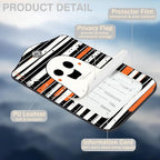 Halloween Set of 2 Luggage Tags Cute Ghost on Black and White Stripes Luggage - Image 3