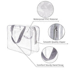 2Pcs Crystal Clear PVC Travel Toiletry Bag Kit - Image 3
