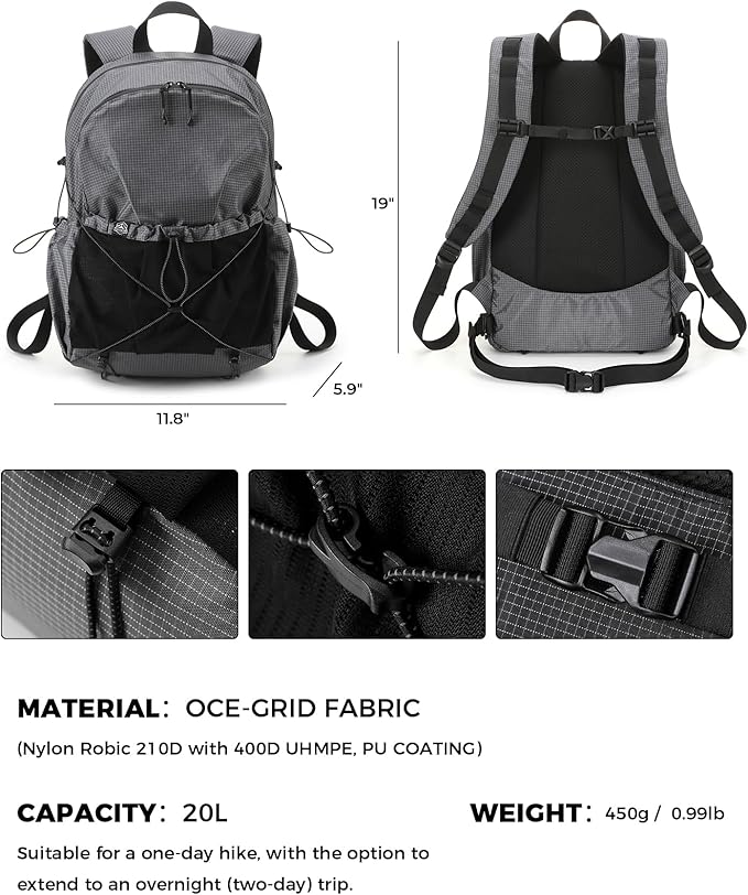 Lightweight Hiking Backpack, Camping Backpack 20L Small Backpacks Water - Image 3