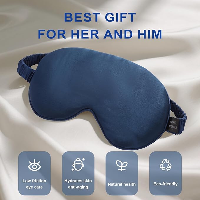100% Mulberry Silk Sleep Mask, Ultra-Soft Light Blocking Eye Cover - Image 6