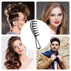 Wide Tooth Comb 2 PCS Curly Knotted Wavy Thick Thin Hair Care Massage Scalp Women Detangling Shower Wig Wet Brushing Large Smooth Grip Handle Detangle Plastic Pick Row Stylist Styling Tool Appliances