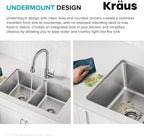 KRAUS Fairlane 33-inch Undermount Double Bowl 18-Gauge Stainless Steel Kitchen - Image 10