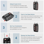 Puroma TSA Approved Luggage Locks, 4 Digit Combination Travel Locks Resettable - Image 7