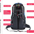 Bseash 50L Hiking Backpack, Water Resistant Lightweight Outdoor Sport Daypack - Image 7