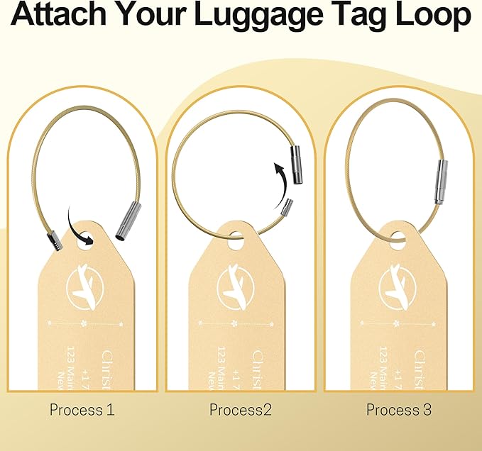 4 PCS Personalized Metal Luggage Tag – Personalized Engraved Suitcase Tag - Image 3