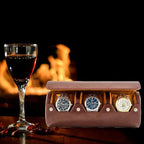 MR.OKAY 3 Watch Travel Case- Classic Leather Watch Case - Image 6