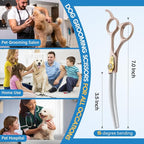 JASON Updated Curved Thinning Shears - 7” Professional Dog Grooming Scissors, 440C Stainless Steel, Adjustable Screws, 20%-25% Thinning Rate Christmas Gift