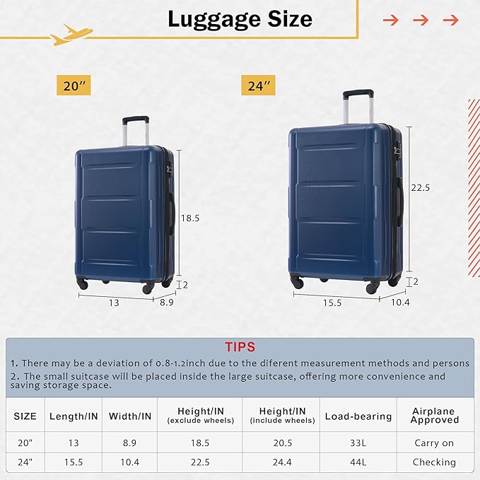Merax Luggage Set 2 Piece Suitcase Sets - Image 4