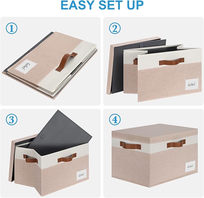 Extra Large Storage Bins with Lids, Foldable Fabric Storage Baskets with Lids - Image 4