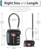 Fosmon TSA Approved Luggage Locks, Cable Suitcase Travel Lock, 3 Digit Long - Image 4