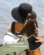 FURTALK Womens Sun Hat with Ponytail Hole Beach Hiking Summer Wide Brim UPF 80+ - Image 4