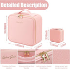 Makeup Travel Train Case with Mirror LED Light 3 Adjustable Brightness Large - Image 4