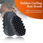 Afro Curls Hair Brush, Rubber Twist Curling Hair Brush, Washable Hair Dirty Braided Curly Hair for Barbers and Daily Use, Black