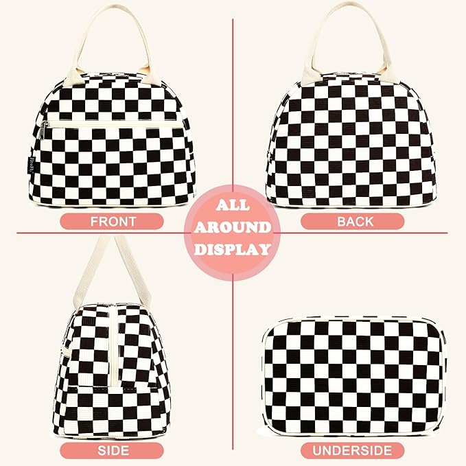 FlowFly Lunch Bag for Women Insulated Lunch Box Corduroy Lunch Tote Cooler for - Image 5