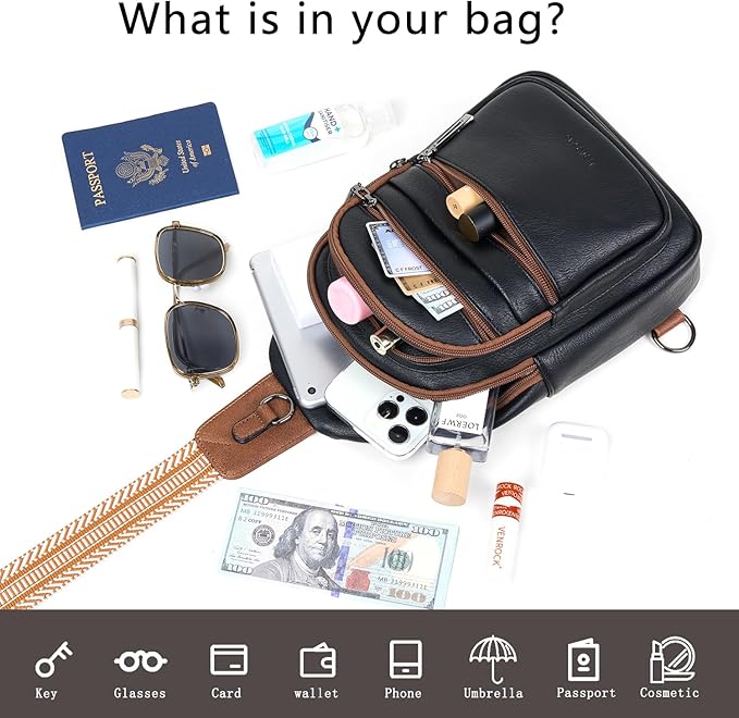 Sling Bag for Women Crossbody Fanny Pack Belt Bag Sling Purse Vegan Leather - Image 7