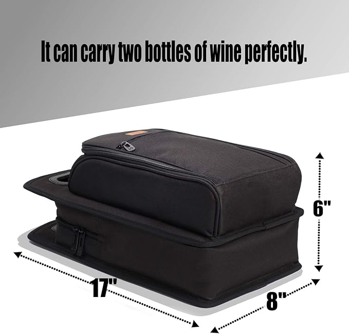 ALLCAMP 6 Piece Wine Travel Bag and Insulated Wine Carrier Tote Carrying Cooler - Image 7