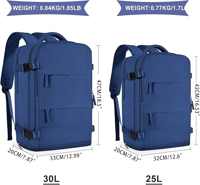 coowoz Large Travel Backpack For Women Men, Carry On Backpack Flight Approved - Image 3