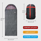 Polycotton Sleeping Bag for Adult&Kids, Cold&Warm Weather Large - Image 6
