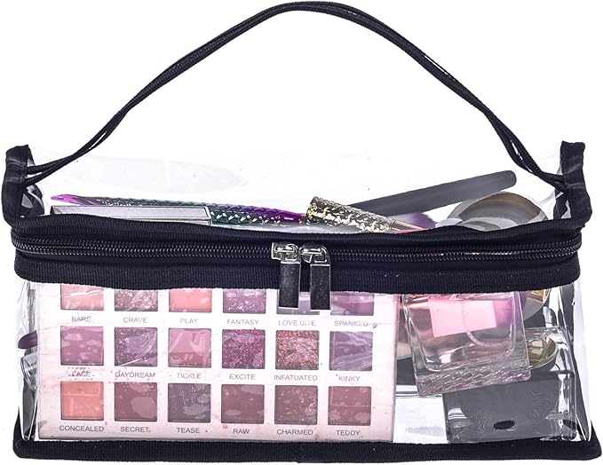 Small Rectangular Clear PVC Makeup Bag Make Up Artist Tool Organizer Pouch Bag - Image 3