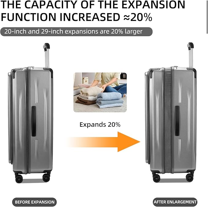 Premium Carry On Luggage, 29 Inch Top Opening Aluminum Frame Airline Approved - Image 3