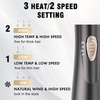 DAILYLIFE Rotating Hair Dryer Brush for Women, Spinning Blowout Brush, with 2 Brushes (1.5" & 2"), Ceramic Barrel, Negative Ion, Black and Gold