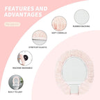 Microfiber Elongated Toilet Seat Cover 19.5"x 15" Machine Washable Solid Toilet - Image 4