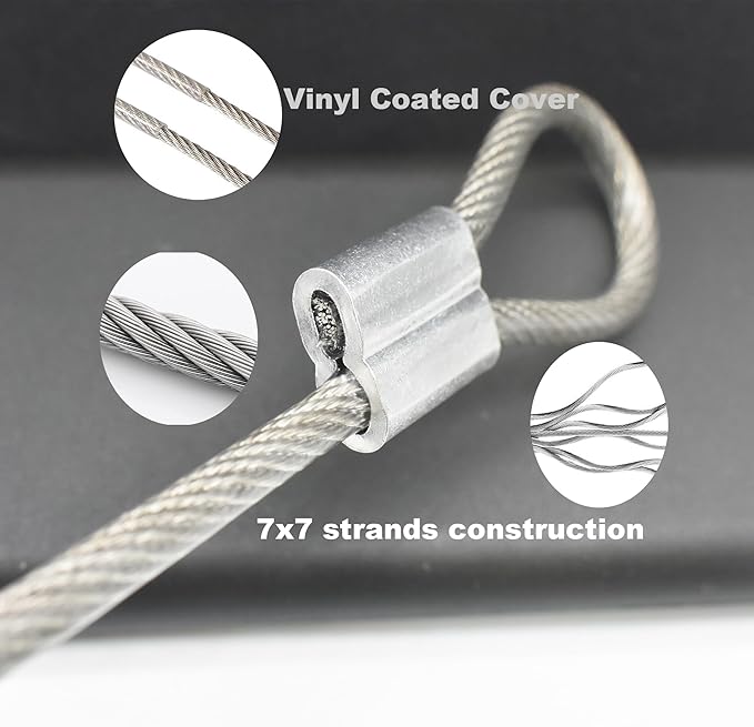 5 Pcs 4mm Wire 24 inch Vinyl Coated Stainless Steel Cable - Image 6