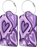 Set of 2 Luggage Tag for Suitcases Tie dye PU Leather Luggage Tag by OMXNAQZ