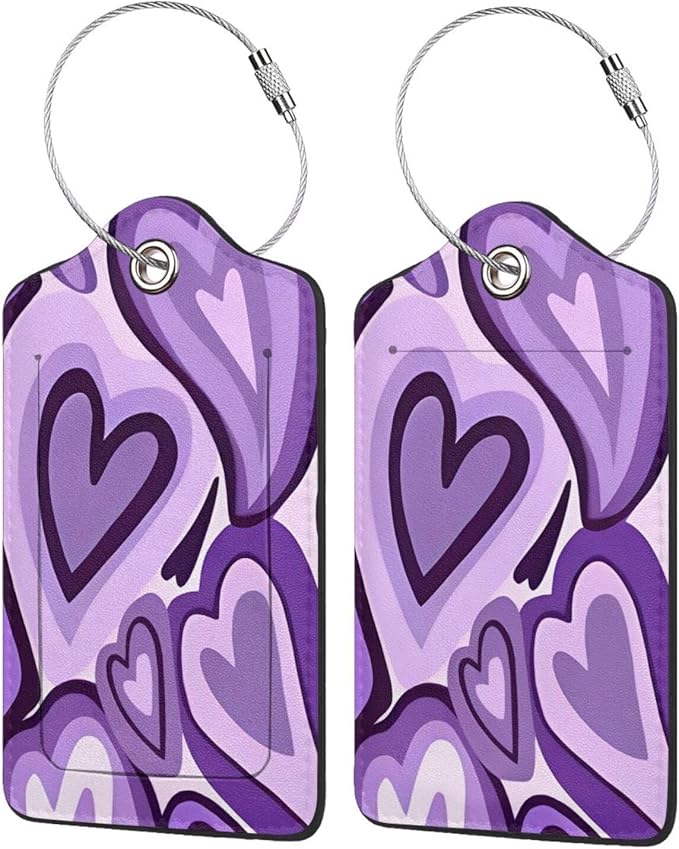 Set of 2 Luggage Tag for Suitcases Tie dye PU Leather Luggage Tag by OMXNAQZ